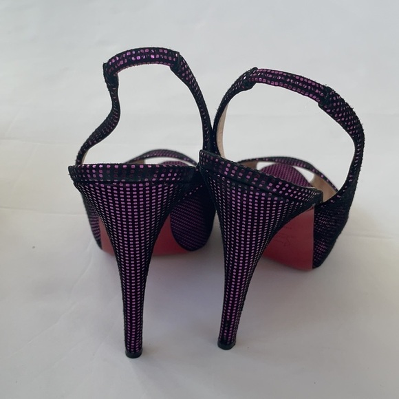 Christian Louboutin No Prive Metallic Fuschia slingback stiletto heels 39.5 - Picture 5 of 11